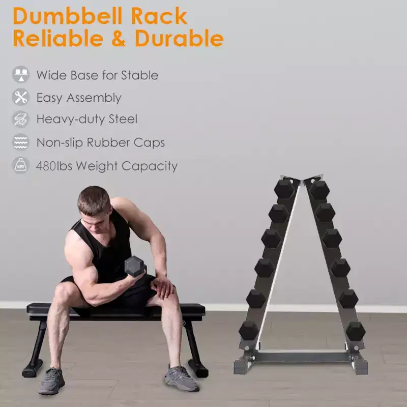 Dumbbell Rack Stand Only, A-Frame Steel Dumbbells Weight Storage Rack, Weight Rack For Home Gym, Dumbbell Storage Rack