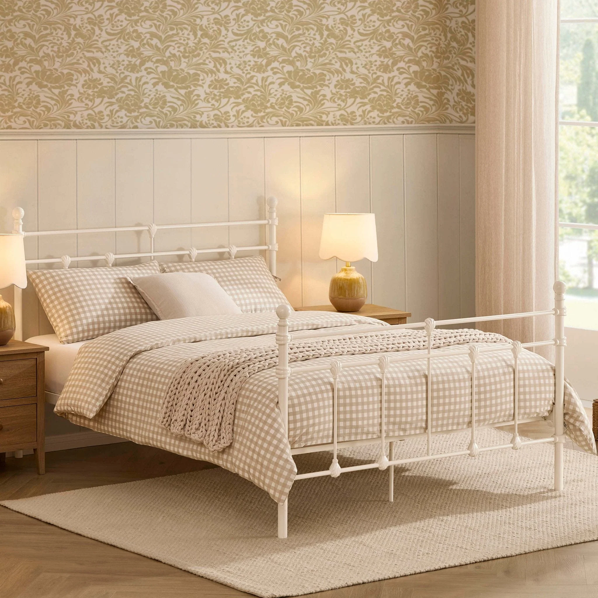 Metal Bed Frame - White