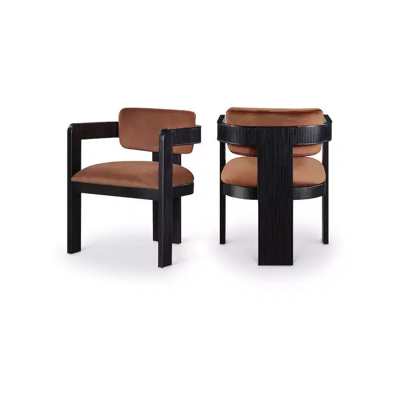 Velvet Dining Chair, Black Legs, Set of 2