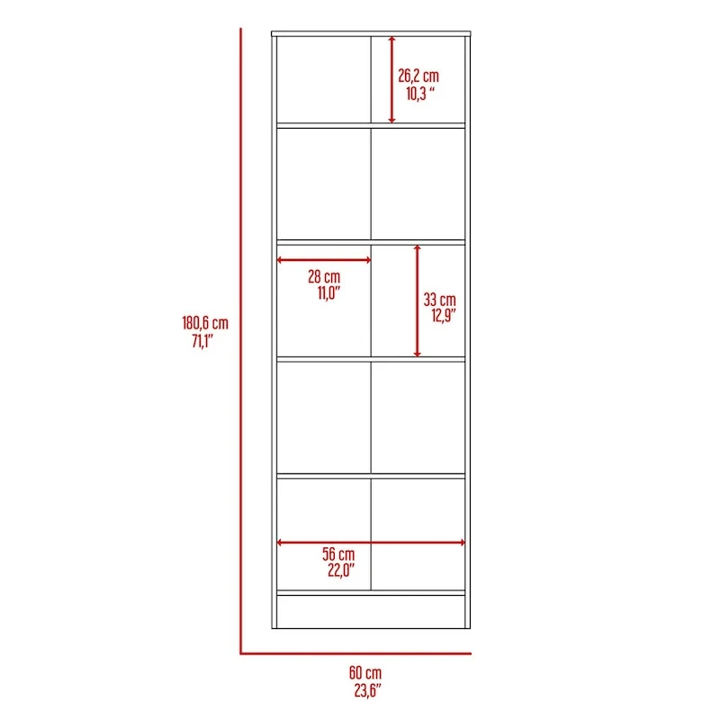 23.6 in. W x 71.1 in. H Freestanding Linen Cabinet with 5 Shelves