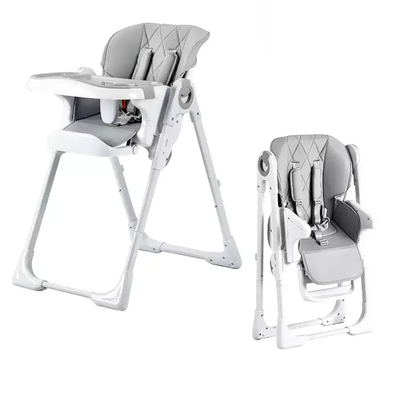 Foldable Baby High Chair for Toddlers - Adjustable Height & Recline, Removable Easy-Clean Tray