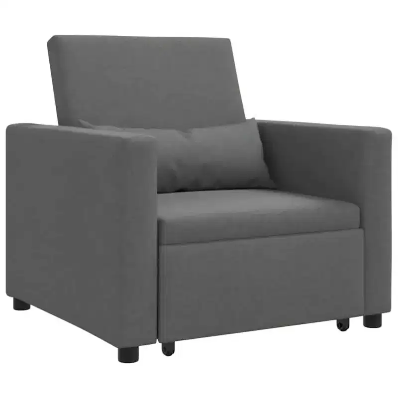 vidaXL Single Sofa Bed Reclining Light gray 90 x 165 x 87 cm fabric