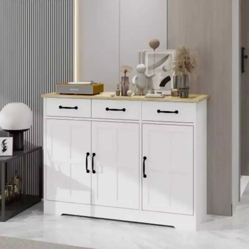 Farmhouse-Style Sideboard: 3 Doors, 3 Drawers, Perfect for Dining Room