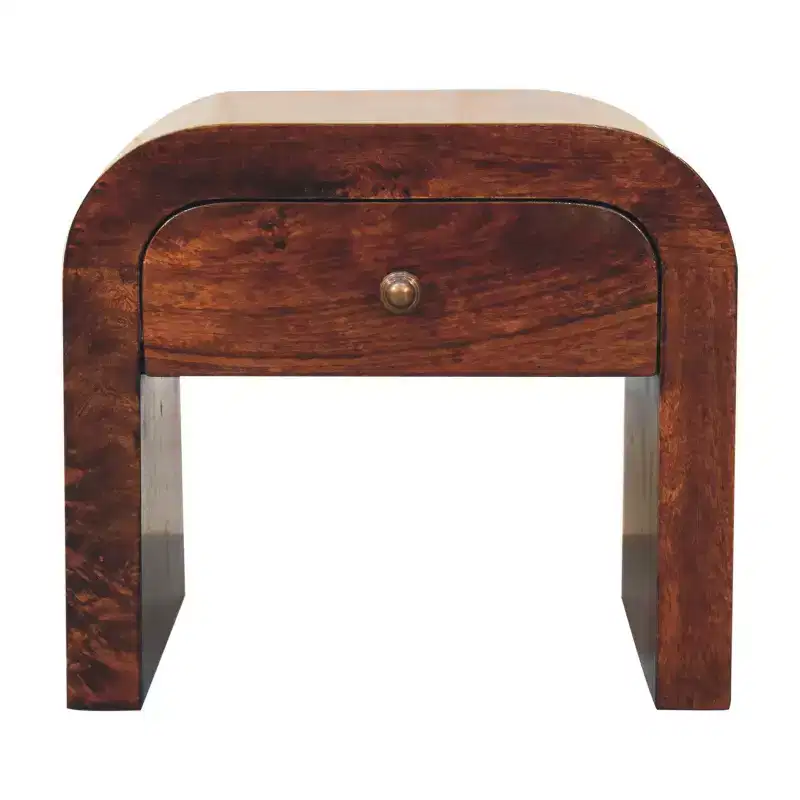 HomeRoots 16 Walnut Solid Wood One Drawer Nightstand