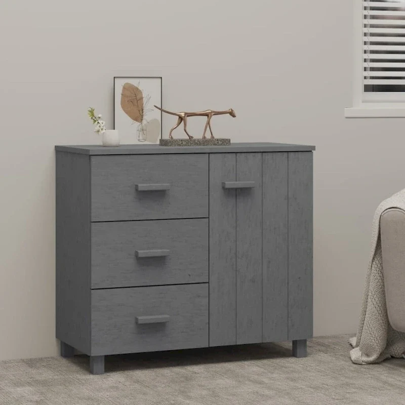 Sideboard Buffet Cabinet with Storage for Kitchen - Solid Pinewood 35.4