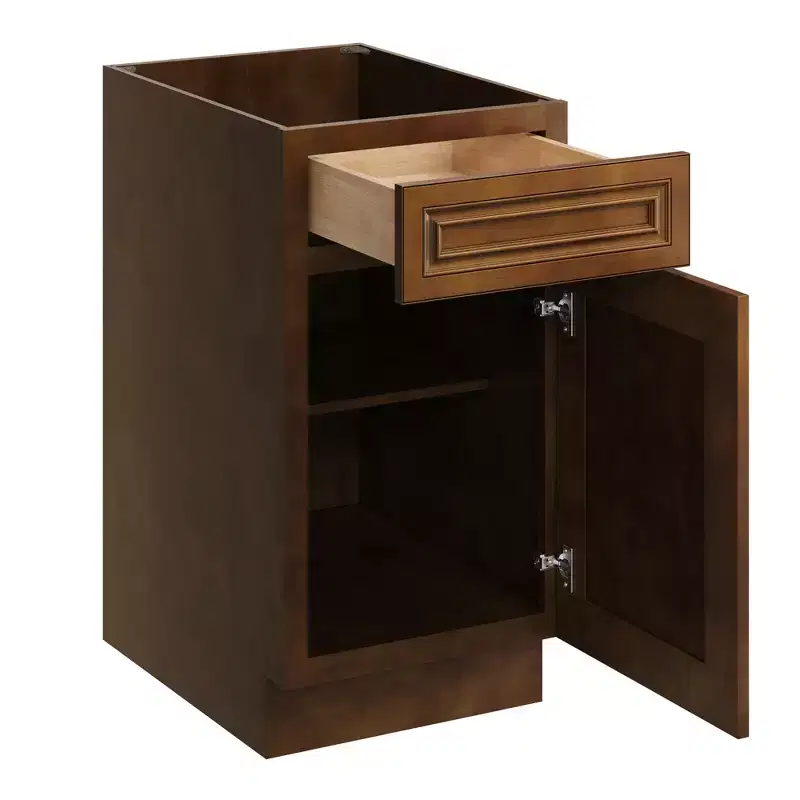 18 in. W x 34.5 in. H x 24 in. D Base Kitchen Cabinet with Drawer Plywood Frame Soft-Close - Full Overlay RTA