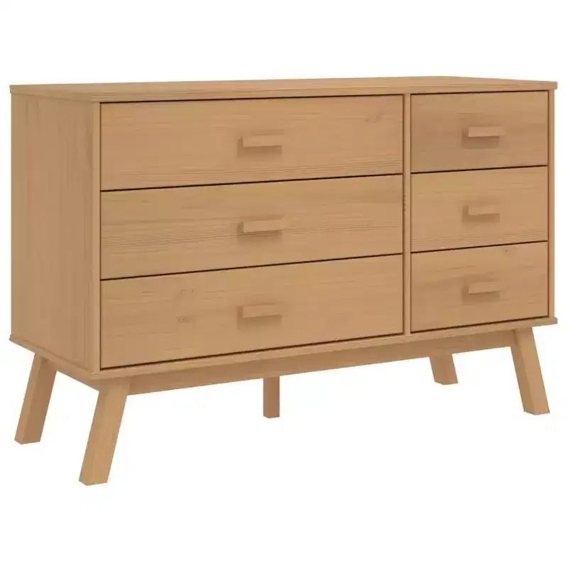 vidaXL Drawer Cabinet Brown Solid pine wood Medium Drawer Cabinet