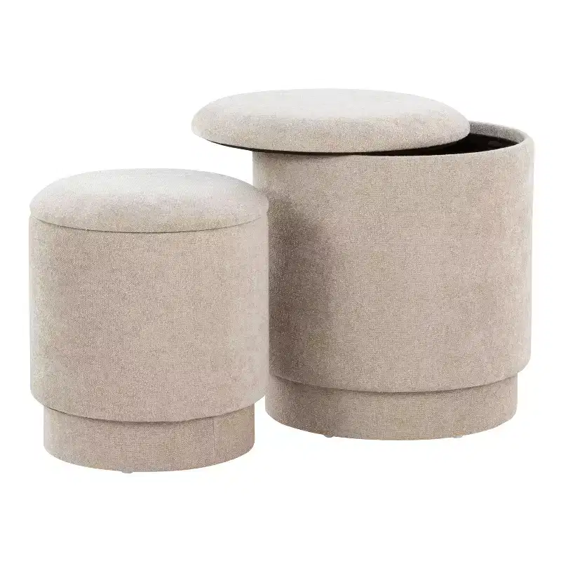 LumiSource Marla Upholstered Ottoman Set