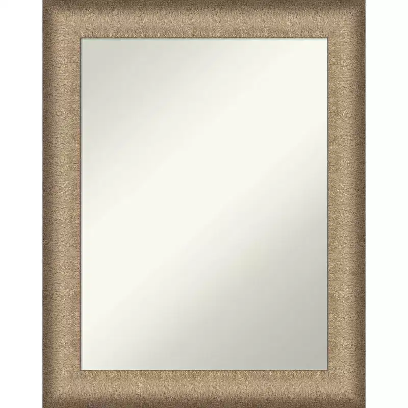 23" x 29" Elegant Brushed Bronze Wall Mirror - Amanti Art: Rectangle, Modern Decor