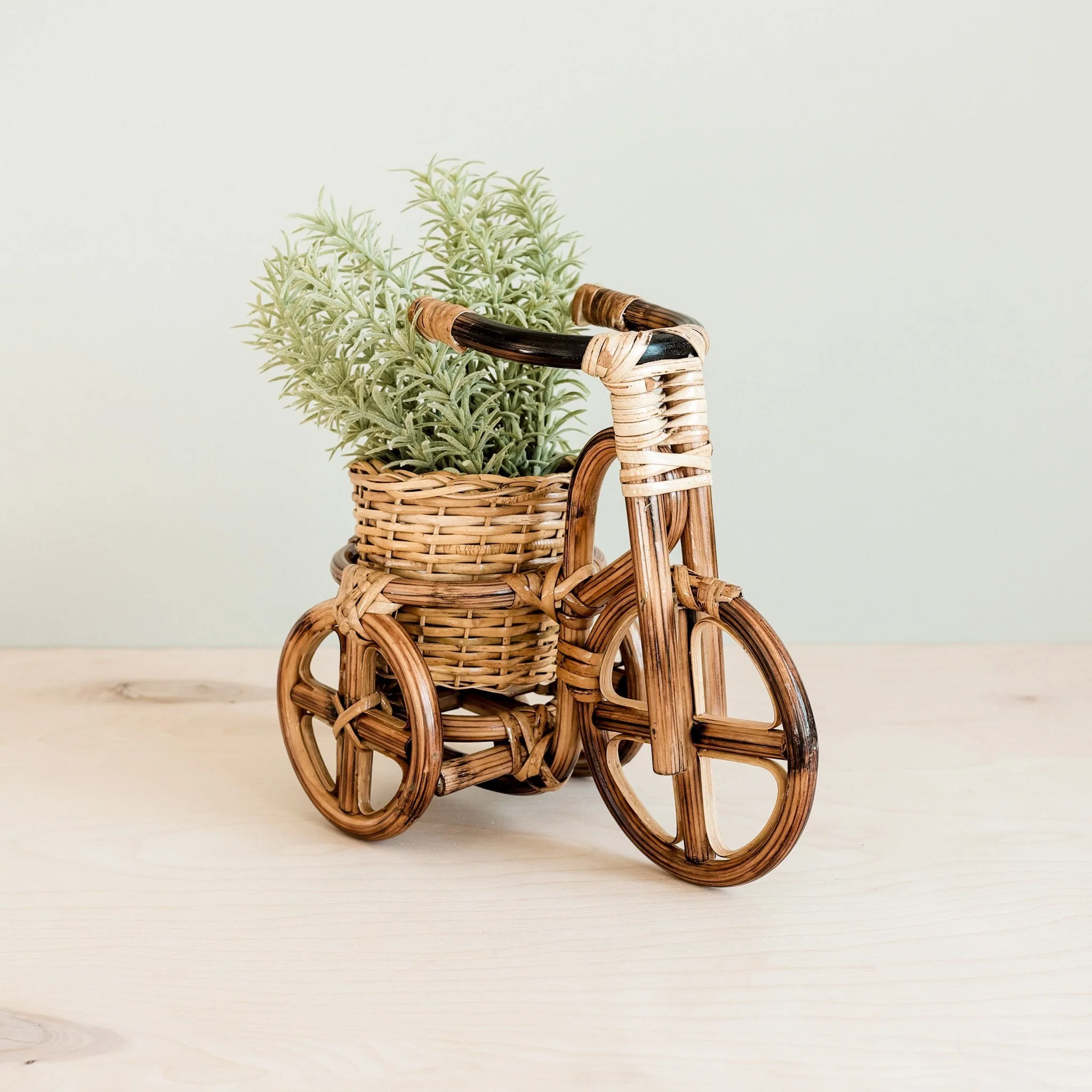 Bicycle Rattan Planter, large - Handmade Planters