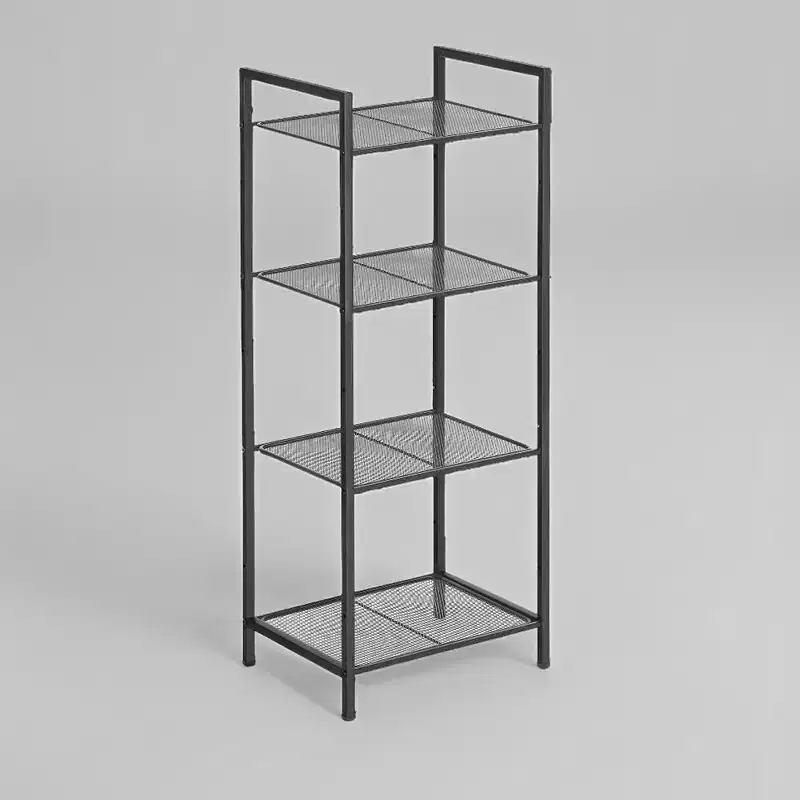SONGMICS Storage Rack Bathroom Shelf Extendable Plant Steel Stand with Adjustable Shelf