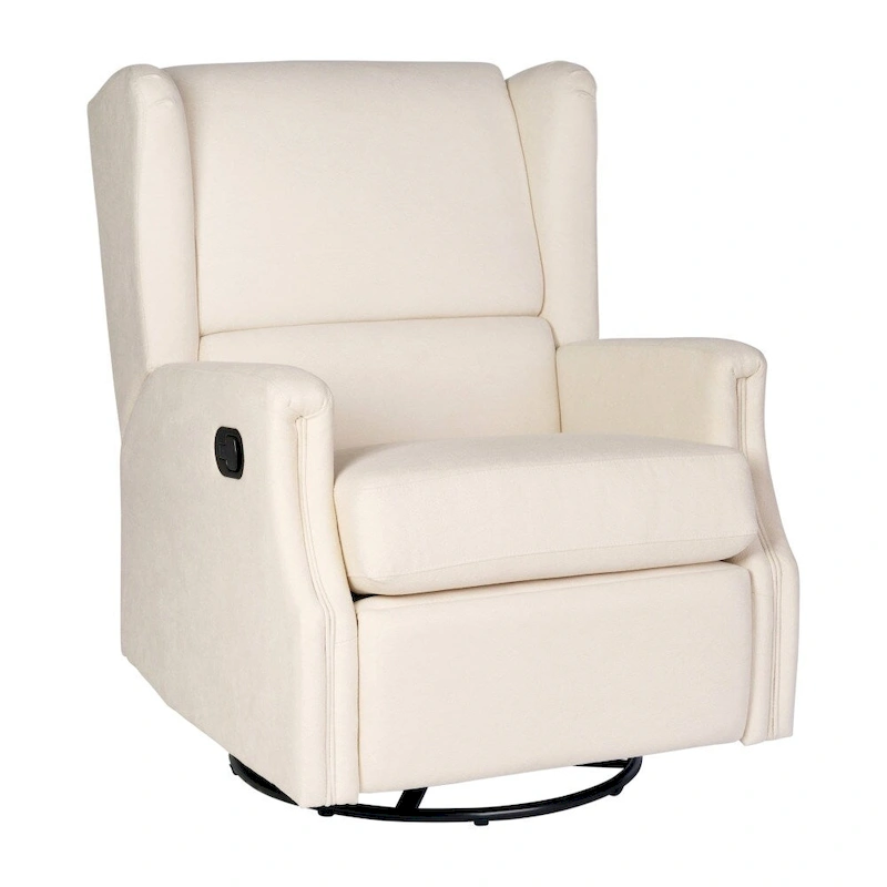 Wingback Upholstered Manual Recline Rocking Swivel Glider Chair