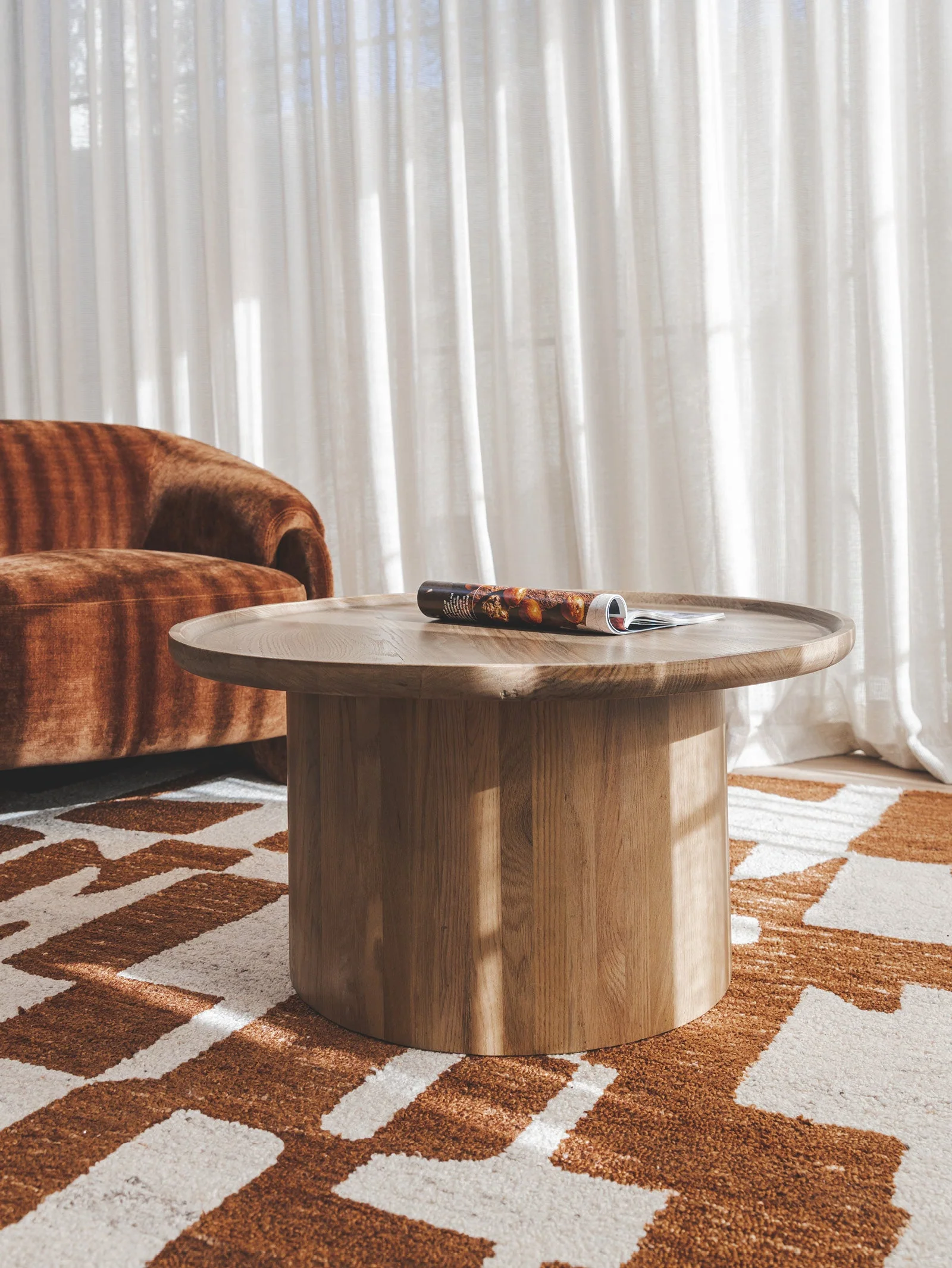 Contemporary Oak Coffee Table for Living Room