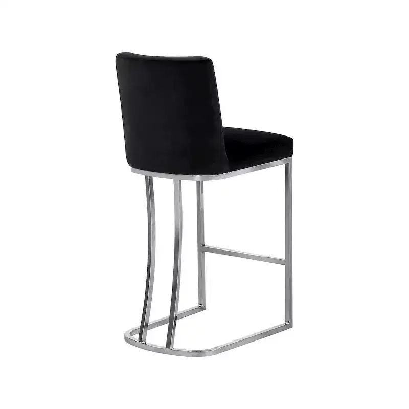 Black Velvet Counter Stool