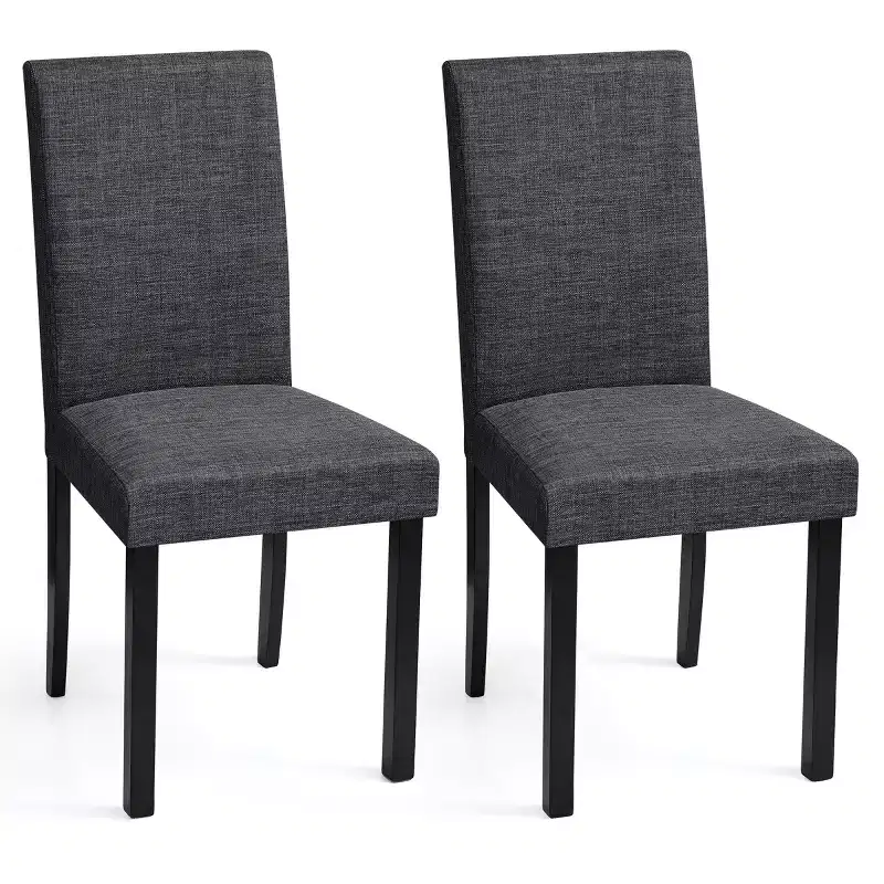 Subrtex Linen Solid Wood Dining Chair Upholstered Parsons Chair (Set of 2)