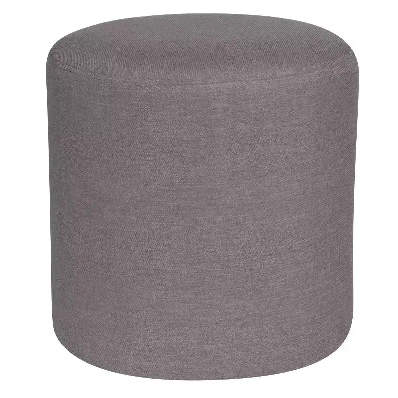 Emma and Oliver Upholstered Round Ottoman Pouf