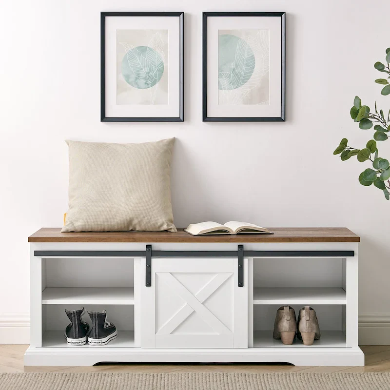 48-Inch Sliding Barn Door Bench