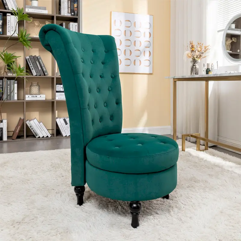 Gosser 20 Wide Velvet High Back Vanity Chair