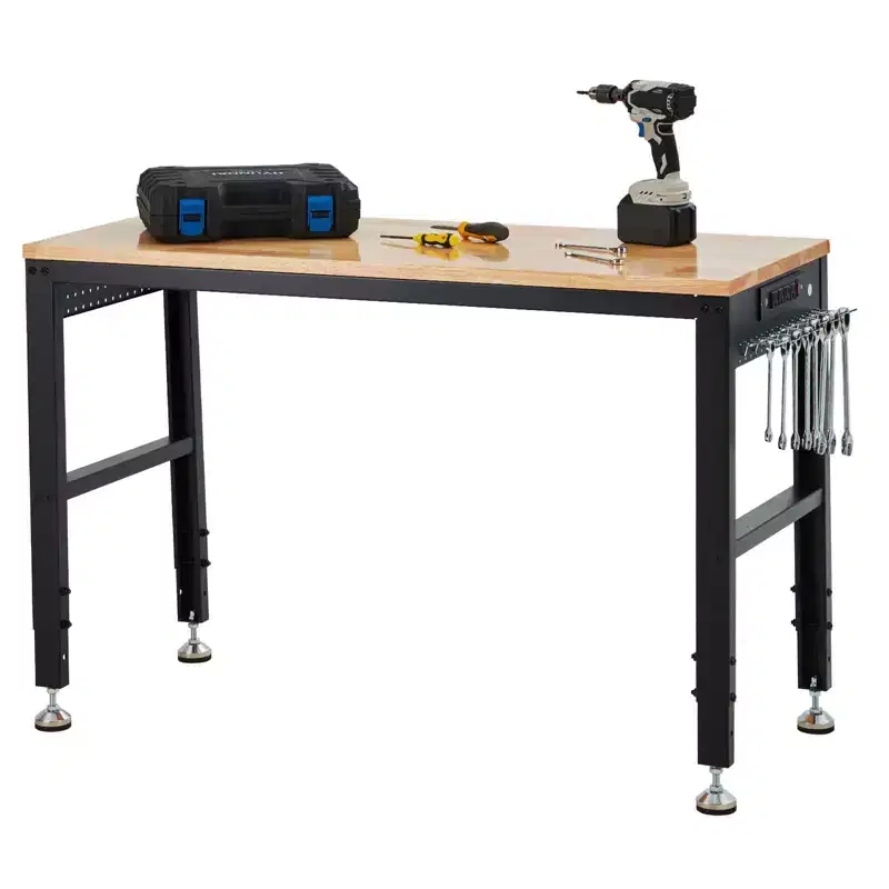 Adjustable Workbench , 2000 lbs Load Capacity, Height Adjustable 29.5-38.4, Ideal Heavy-Duty Garage Worktable for Home, Office & Workshop
