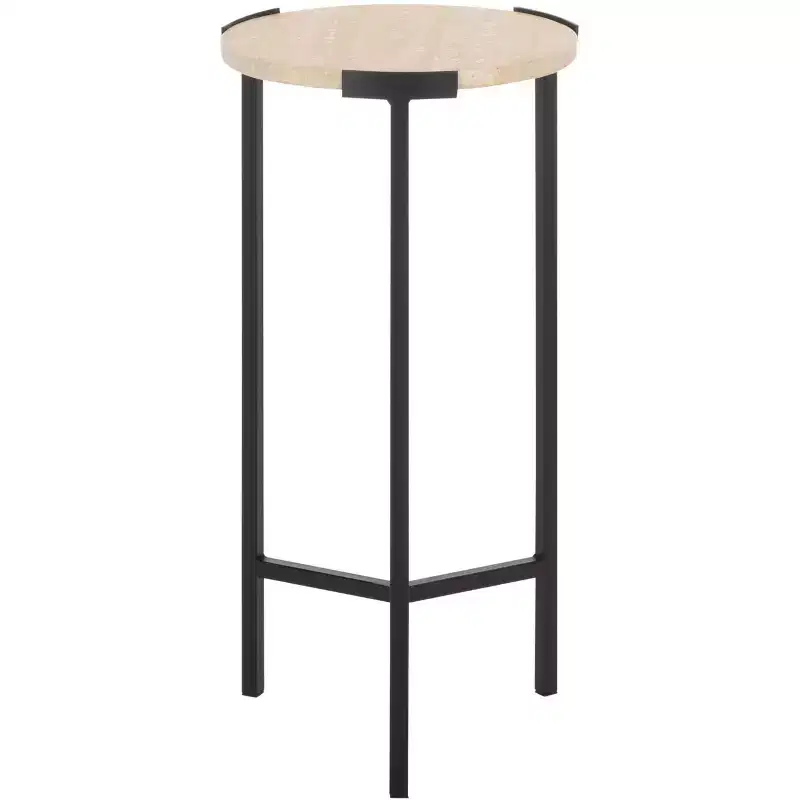 Abama Marble Side Table - ACC5516 - Ivory/Black - Safavieh