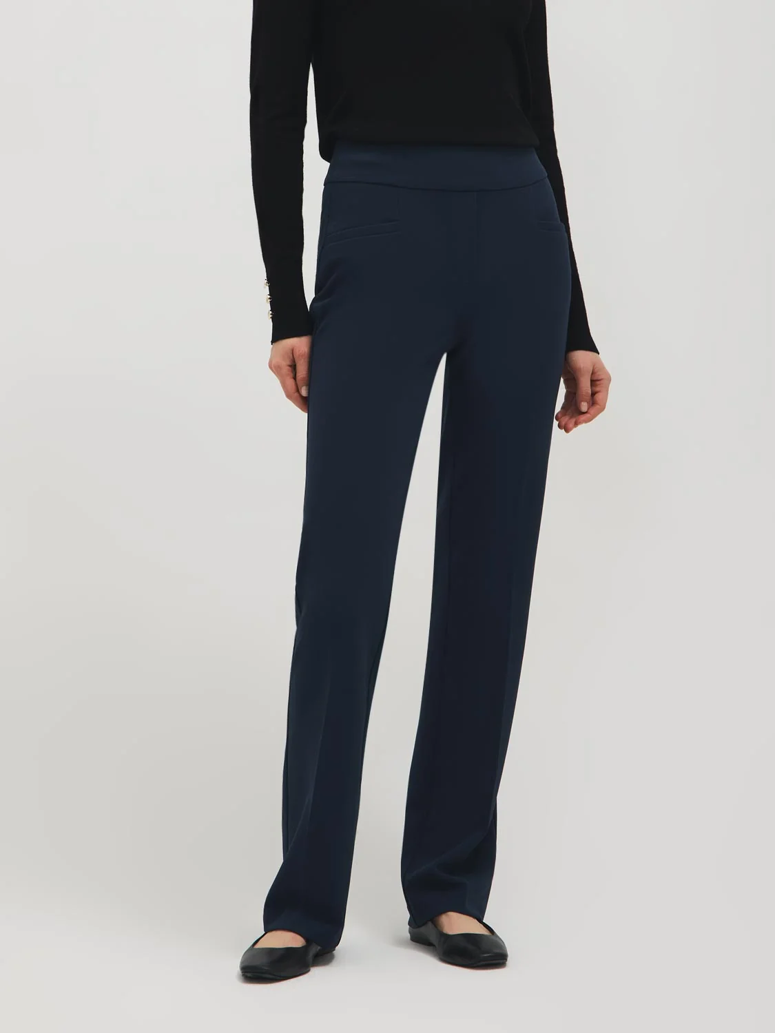 Straight Leg Crepe Pants
