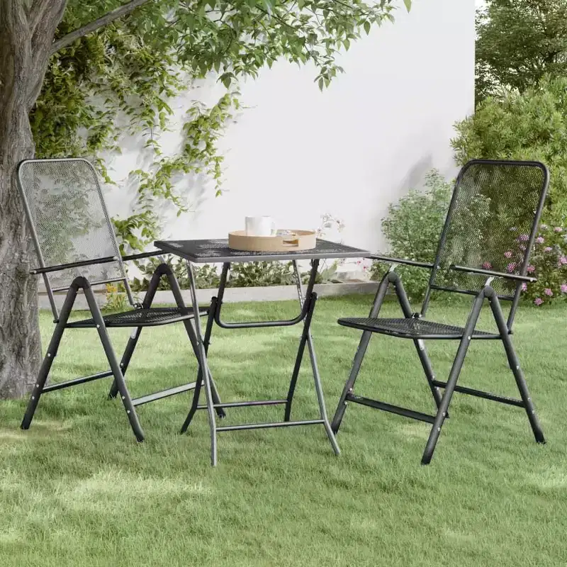 vidaXL Patio Table Expanded Metal Mesh - 23.6 x 23.6 x 28.3