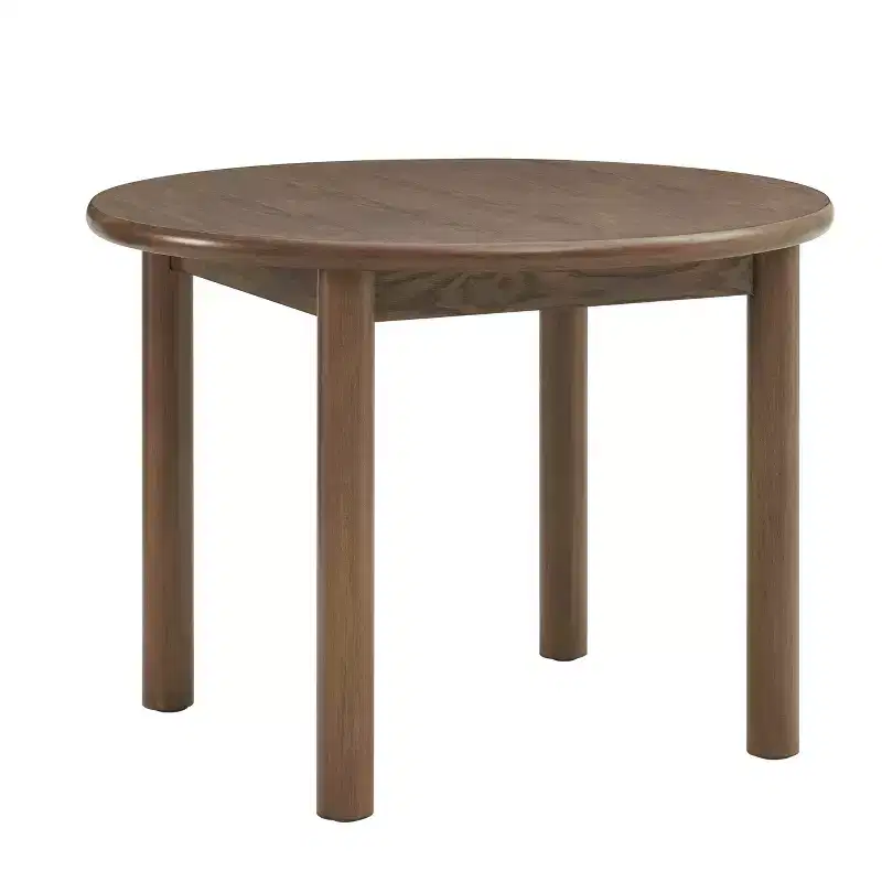 Round Dining Table for 4, Farmhouse Kitchen Table, Wooden Circle Dinner Room Table
