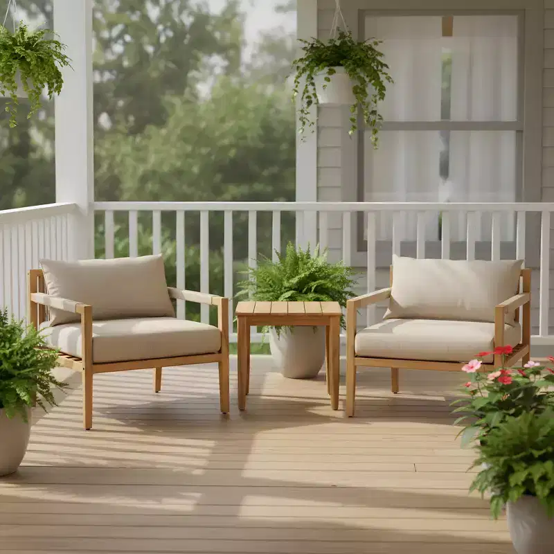 Christopher Knight Home Ananya Modern Patio Acacia Wood Seating Set with Slatted Side Table
