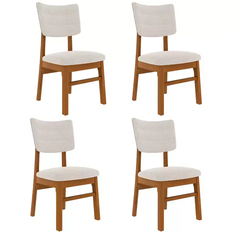 GDFStudio Peterson Upholstered Dining Chairs Set of 4 with Sturdy Rubberwood Frame