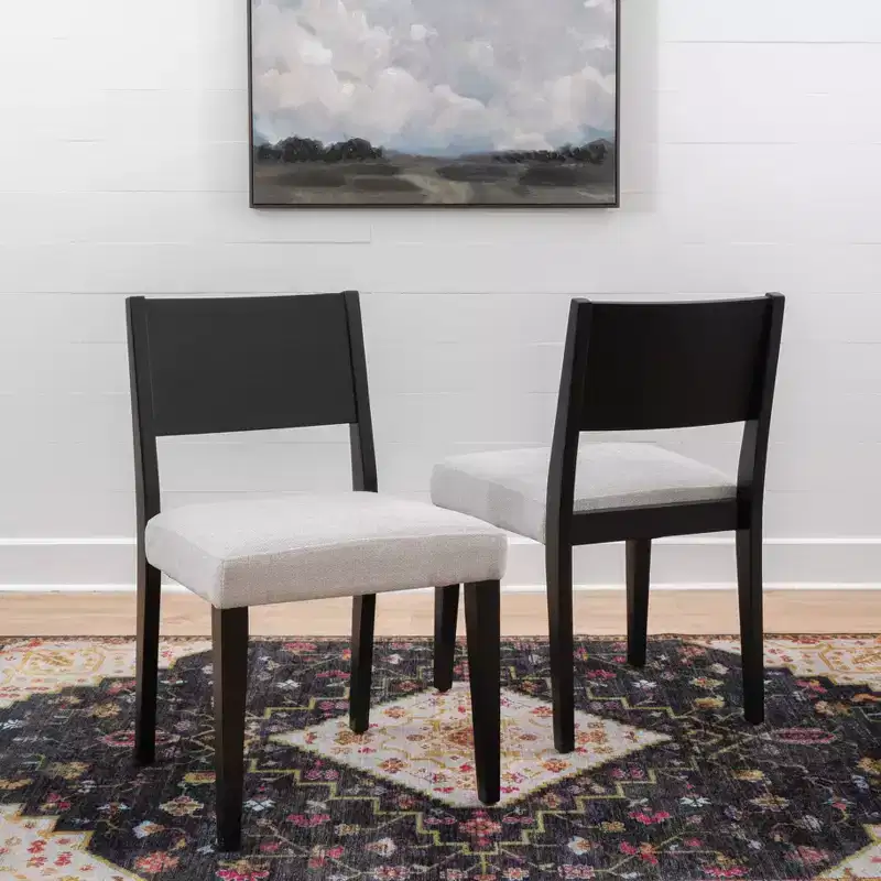 Powell Cadence Upholstered Dining Chair Black