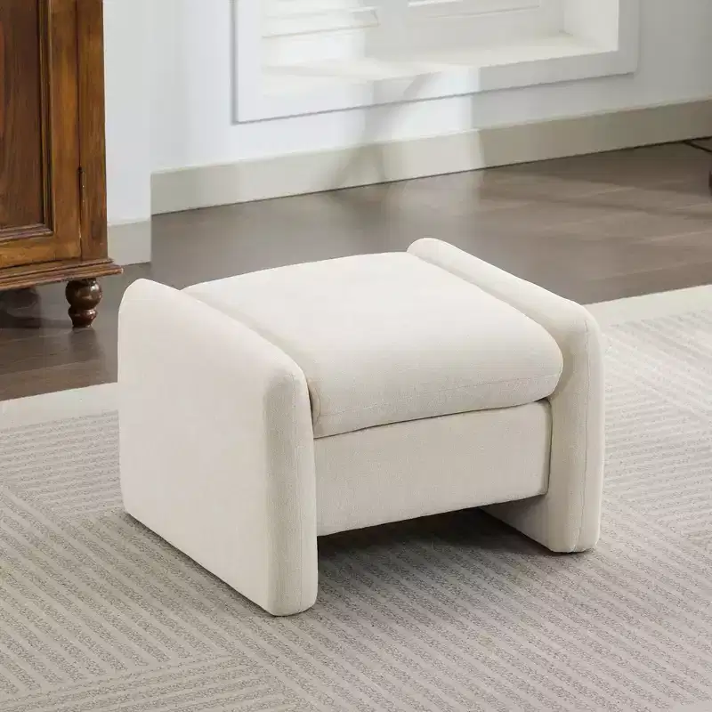 Hyleory Chenille Velvet Oversized Comfort Ottoman for Bedroom, Living Room, Nursing Room
