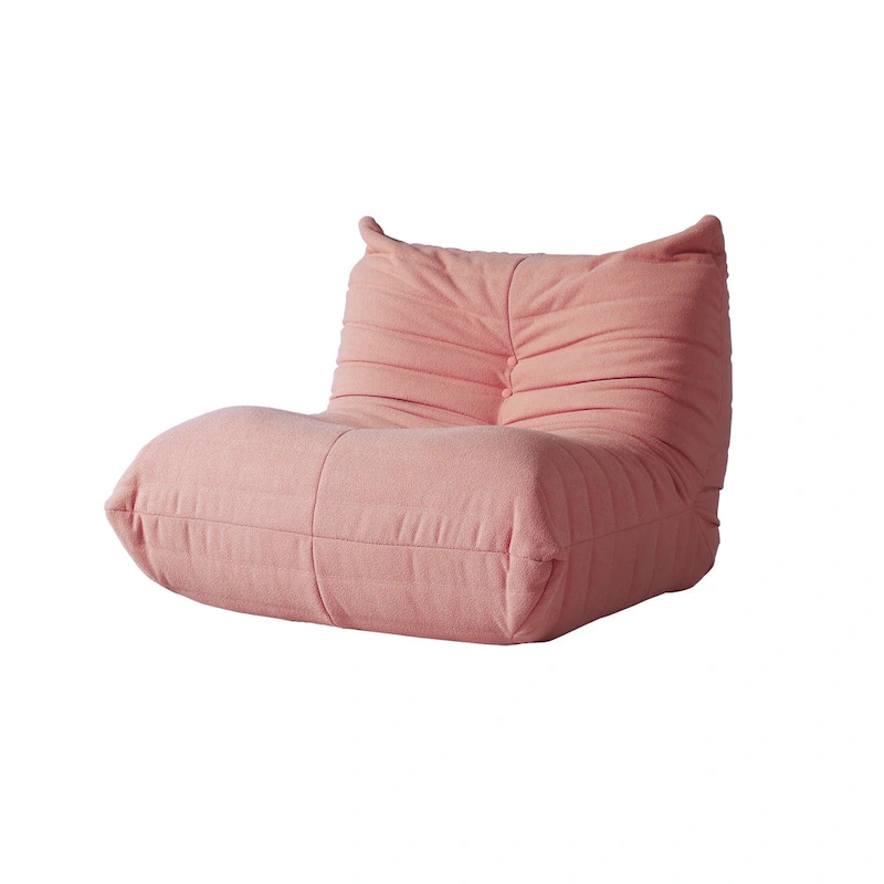 Fireside Chair Single Sofa Teddy Fabric Bean Bag Chair