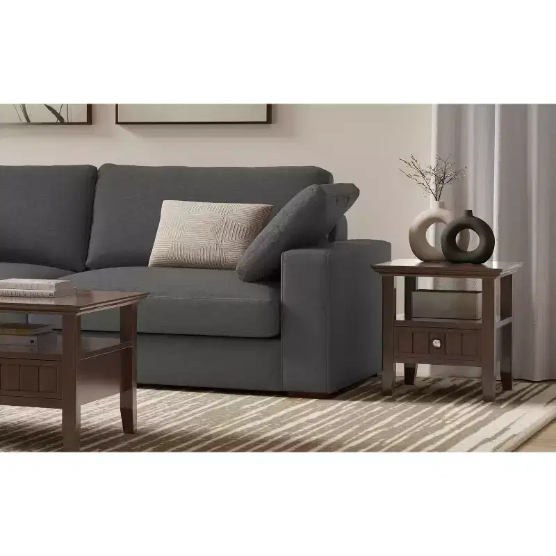Normandy 19 inch Wide Solid Wood Transitional End Table