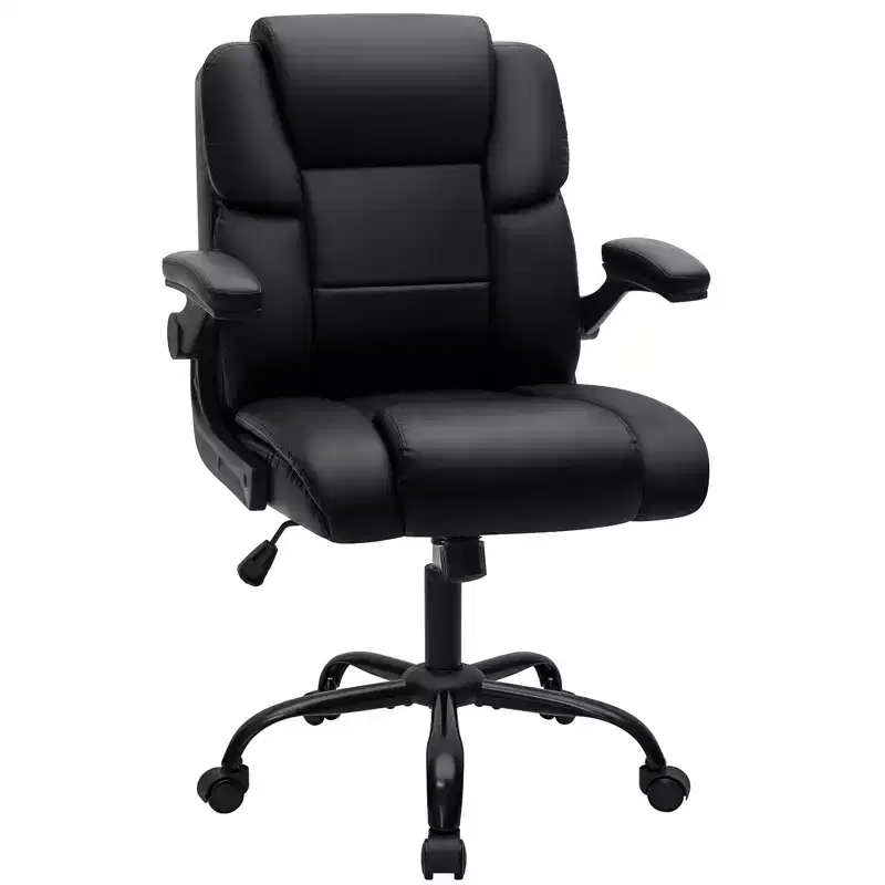 Reclining Office Chair Ergonomic Computer Desk Chair w/ Flip Up Arms, Pocket Spring Seat, Tilt & Hidden Storage