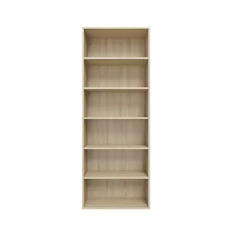 Homez 63.23 in. Tall Wood 6-Shelf Etagere Bookcase with Adjustable Shelves
