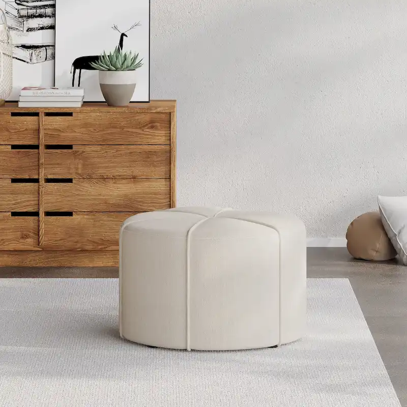Birdsong Upholstered Round Ottoman by