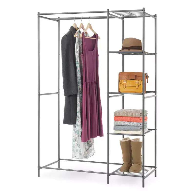 Whitmor Gunmetal Double Rod Closet All Metal Gray