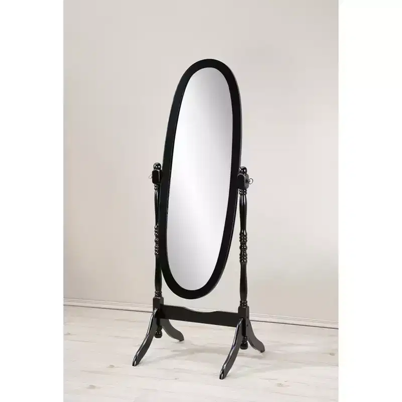 Vintage Swing Full Length Floor Mirror - Oval Shape with Wooden Stand for Living Room, Dressing Room