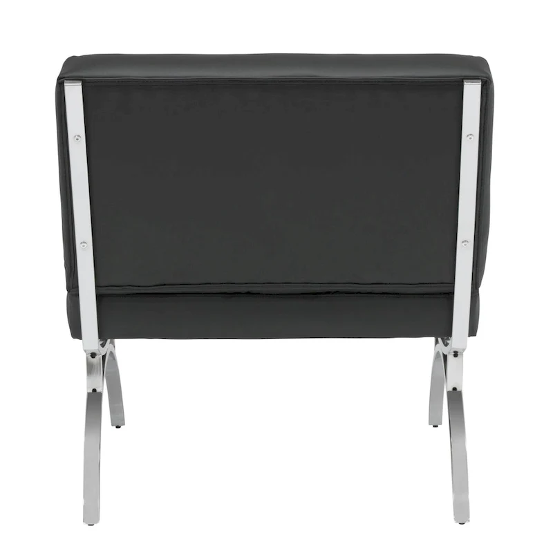 Newel Modern Blended Leather and Chrome Metal Frame Mid Century Accent Chair