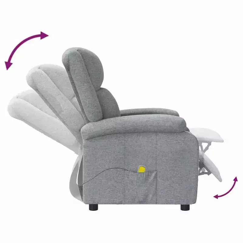 vidaXL Massage Chair Cream Polyester fabric and metal Medium