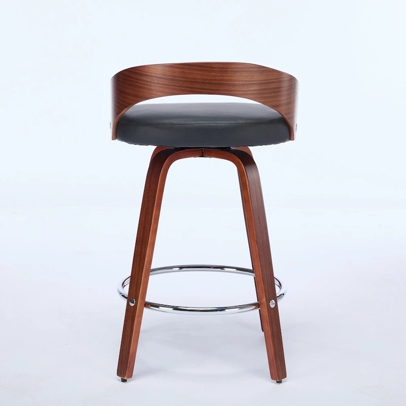 Counter Height Barstools Set of 2, Dining Chairs with Soft Cushion Seat, Kitchen Stool Island with Footstool and Low Back