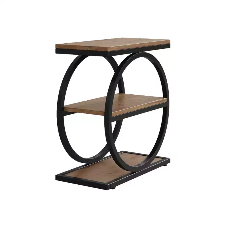Industrial 3 Tier Sofa Side Table Slim Design Multifunctional Home Use