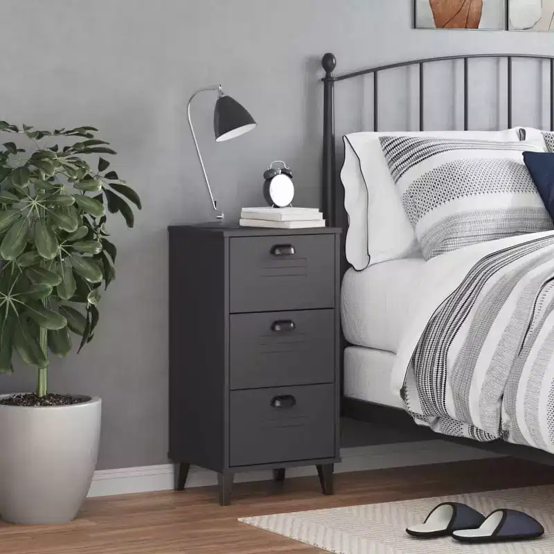Bedside Cabinet Accent End Table Bedroom Furniture Solid Wood Pine
