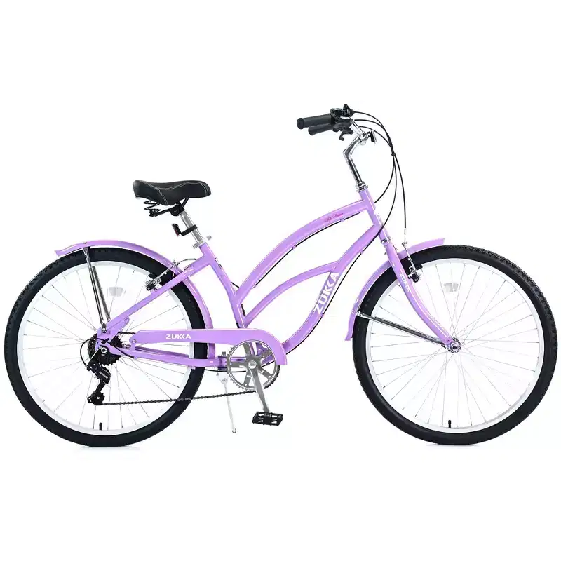 Okak 26IN Womens Bike with 7 Speed, Beach Cruiser Bike with Double V Brake and Cushion Saddle, Adult Bike for Commuting, Travel, Mountain