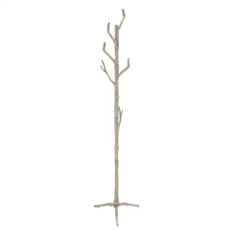 Eclectic Metal Coat Rack Silver