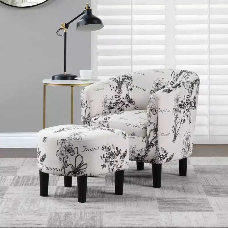 Breighton Home Take a Seat Churchill Accent Chair with Ottoman