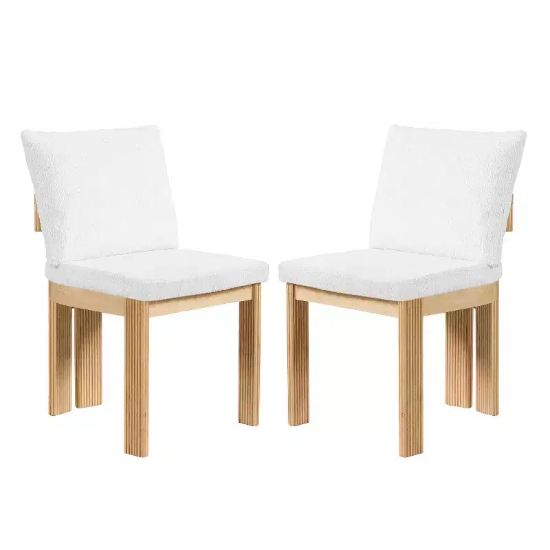 Christopher Knight Home Eunseo Modern Rubberwood Boucle Upholstered Dining Chair (Set of 2)