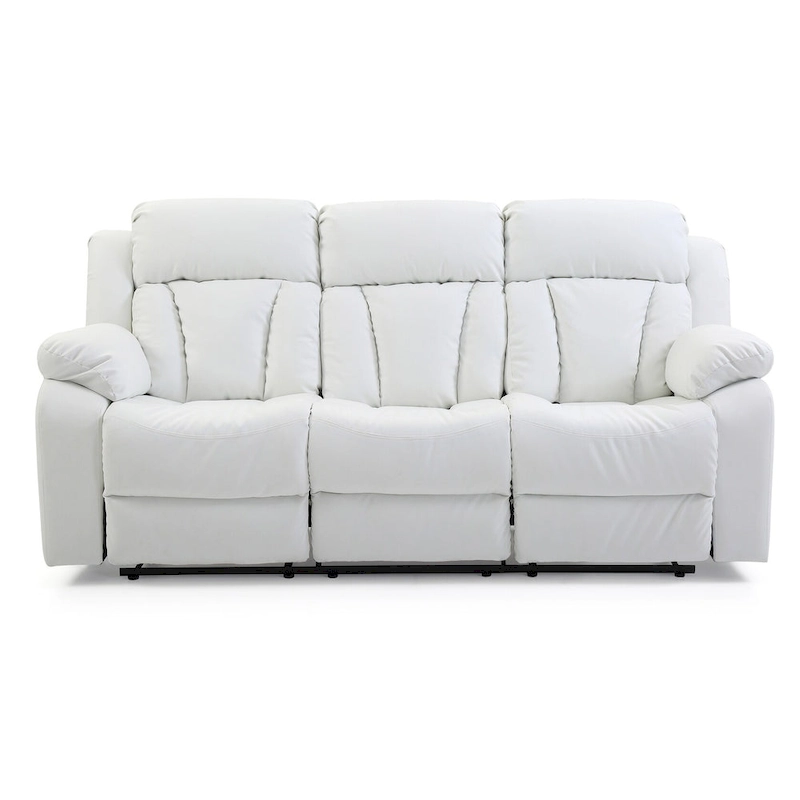 Daria 85 in. W Flared Arm Faux Leather Straight Reclining Sofa - 37L x 85W x 41H