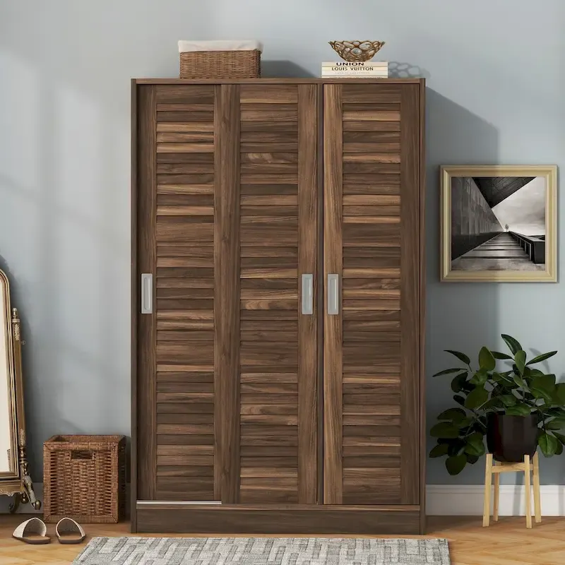 Nestfair 3-Door Shutter Wardrobe with Shelves