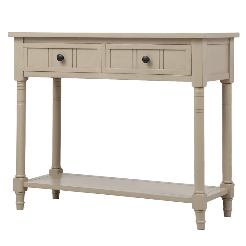 Console Table Traditional Design with Two Drawers and Bottom Shelf